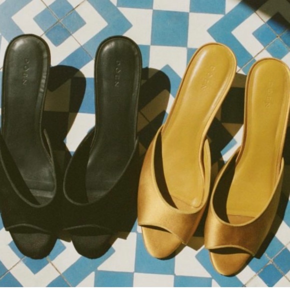 New With Dust Bag Doen Callie Mule in Marigold Satin Size 35 - Picture 14 of 15